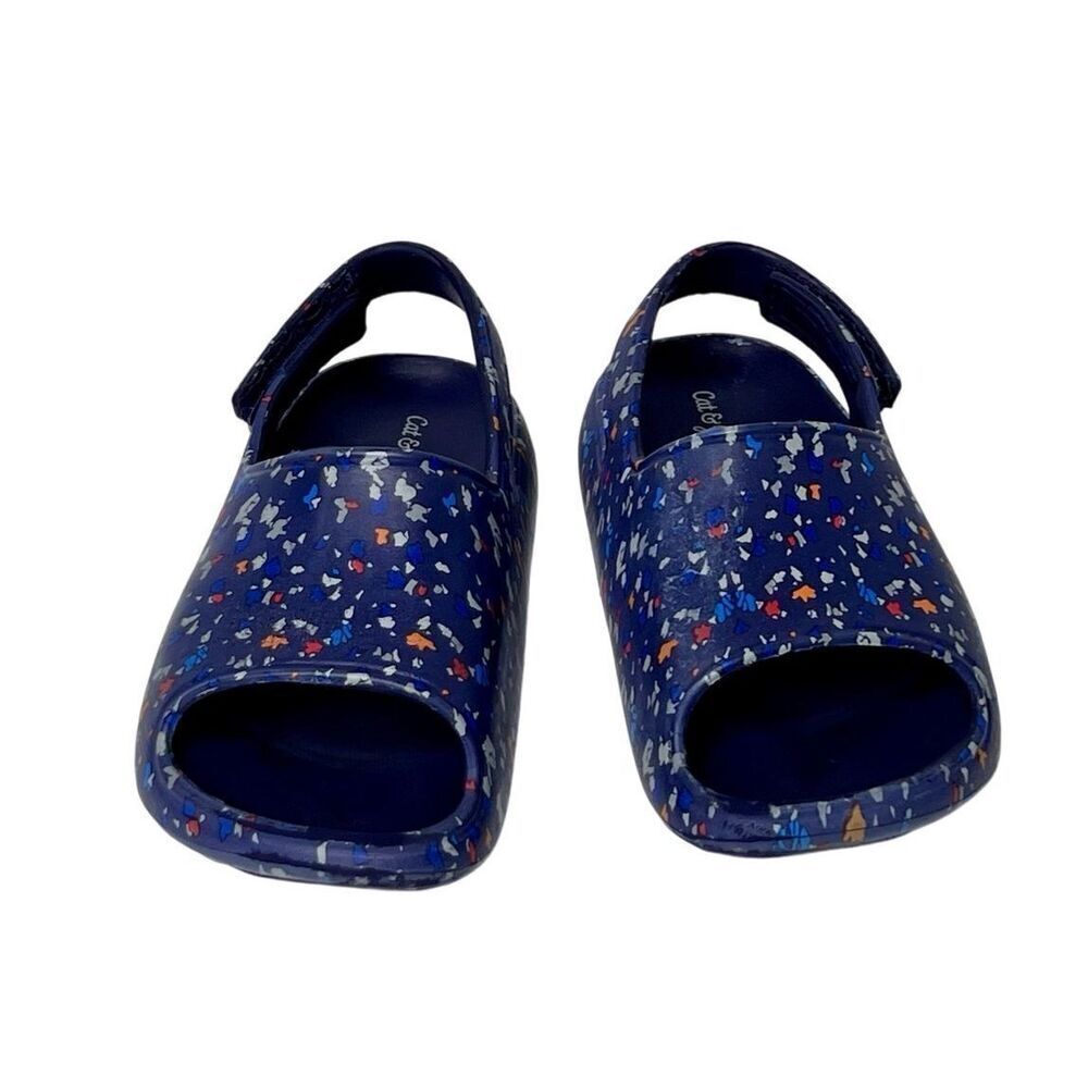 Cat‎ & Jack Wynne Footbed Foam Sandal sz 9 Blue Dot Toddler
